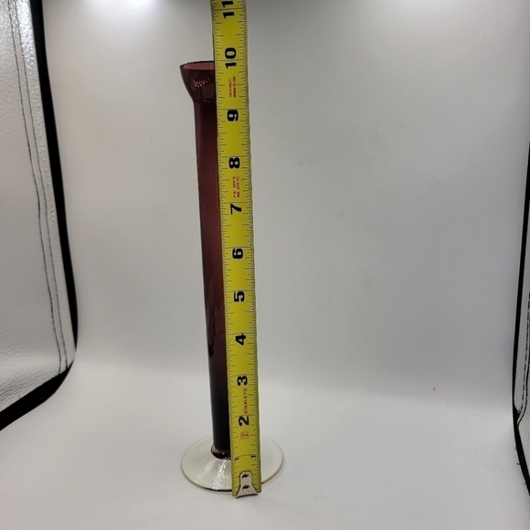 Vintage Deep Purple Etched Glass Vase - Picture 5 of 6